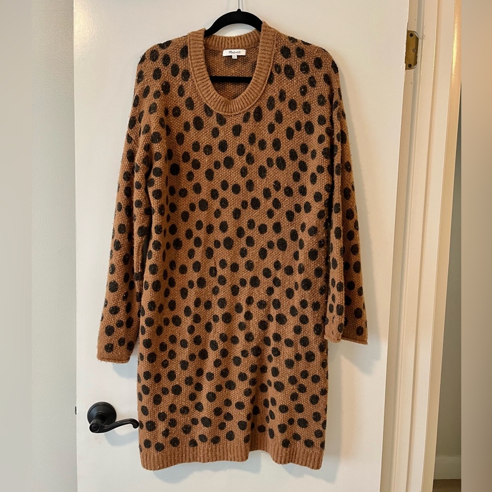 Madewell Leopard Dot Sweater Dress